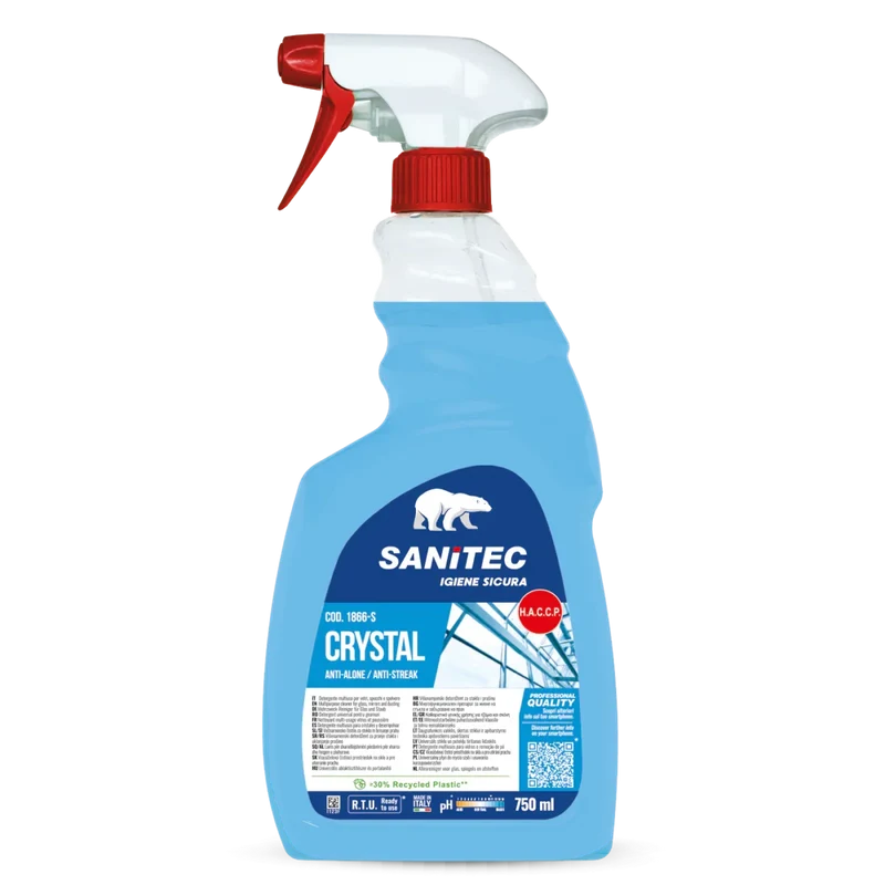 SANITEC – Crystal Antialone – Detergente Multiuso Vetri e Specchi