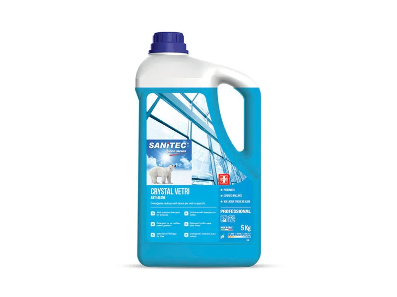 SANITEC – Crystal Vetri – Detergente Multiuso Anti-Alone per Vetri e Specchi