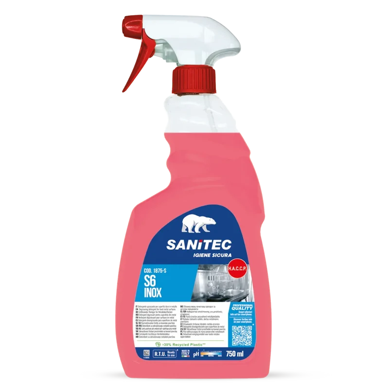 SANITEC – S6 Inox – Detergente Sgrassante per Metalli
