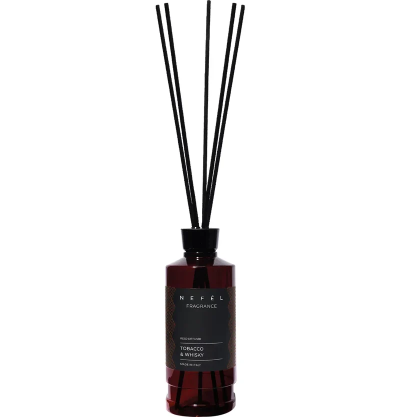 NEFÉL – Fragrance Tobacco & Whisky – Diffusore a Bastoncini per Ambienti