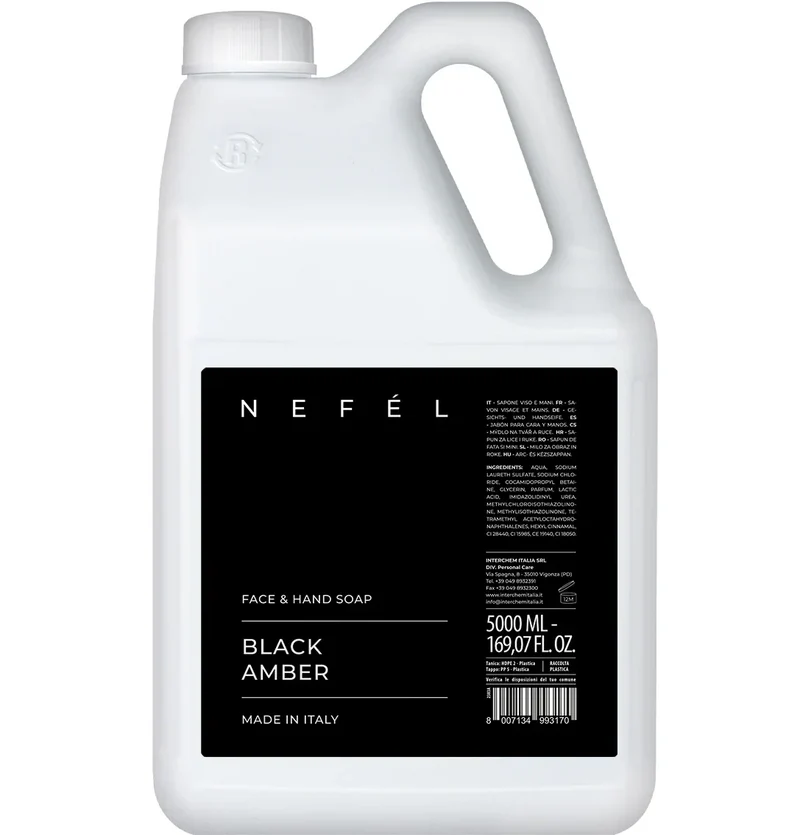 NEFÉL – Black Amber Face & Hand Soap – Sapone Mani e Viso Profumato - 4 PZ