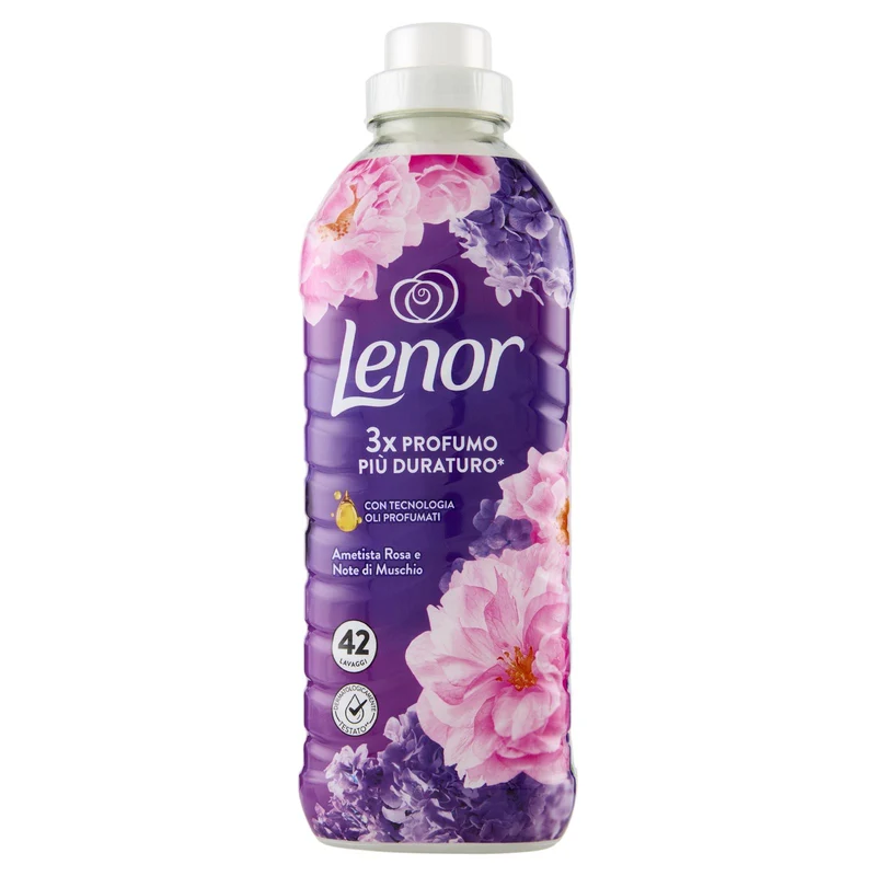 Lenor Ammorbidente Lavatrice Concentrato, Ametista Rosa e Note di Muschio, 42 Lavaggi 882 ml