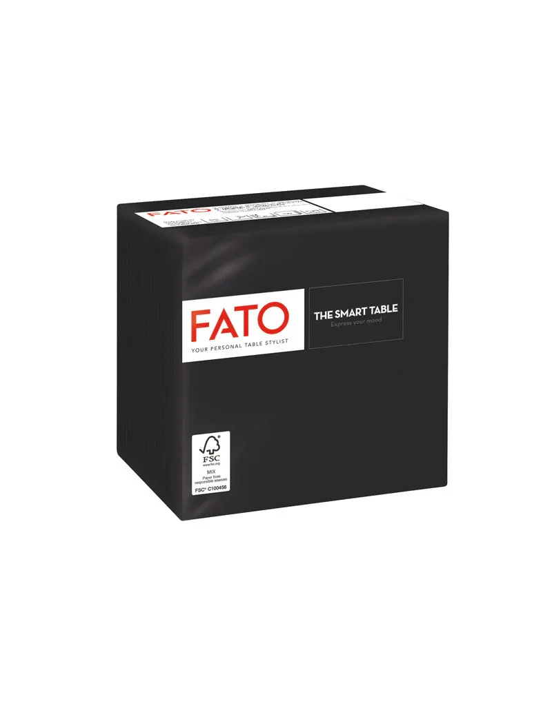 Tovaglioli Neri Fato 24x24 CM – 2 Veli - 2400 PZ