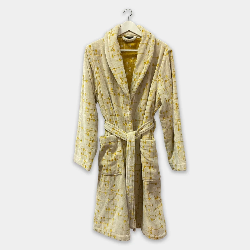 Accappatoio con Cappuccio in Cotone e Viscosa Gold-joy Carrara Moderno