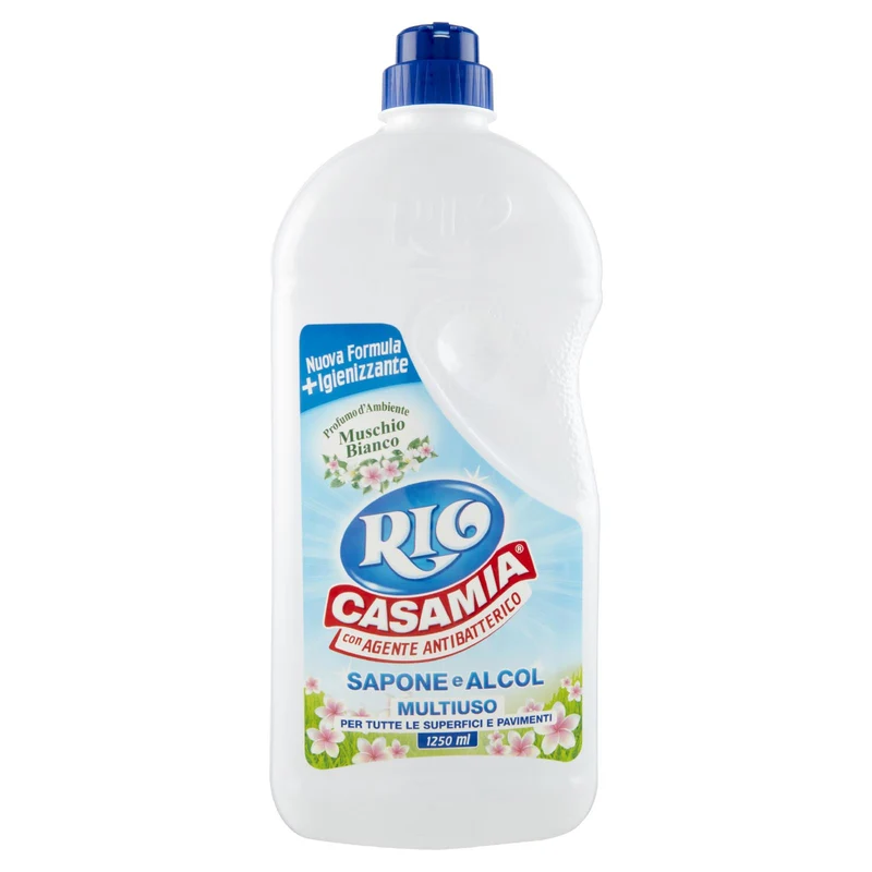Rio Casamia con Agente Antibatterico Sapone e Alcol Multiuso Profumo Muschio Bianco 1250 ml