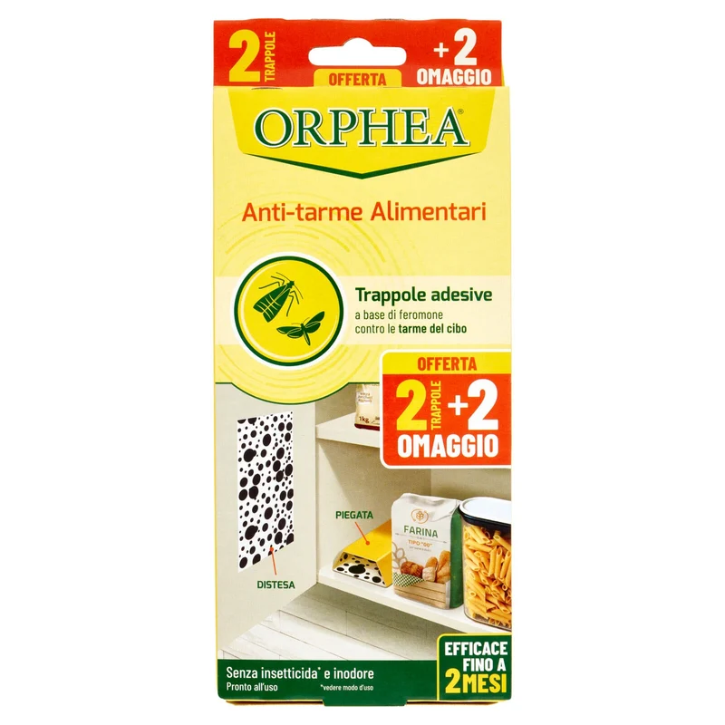 Orphea Anti-tarme Alimentari 2 Trappole + 2 Omaggio