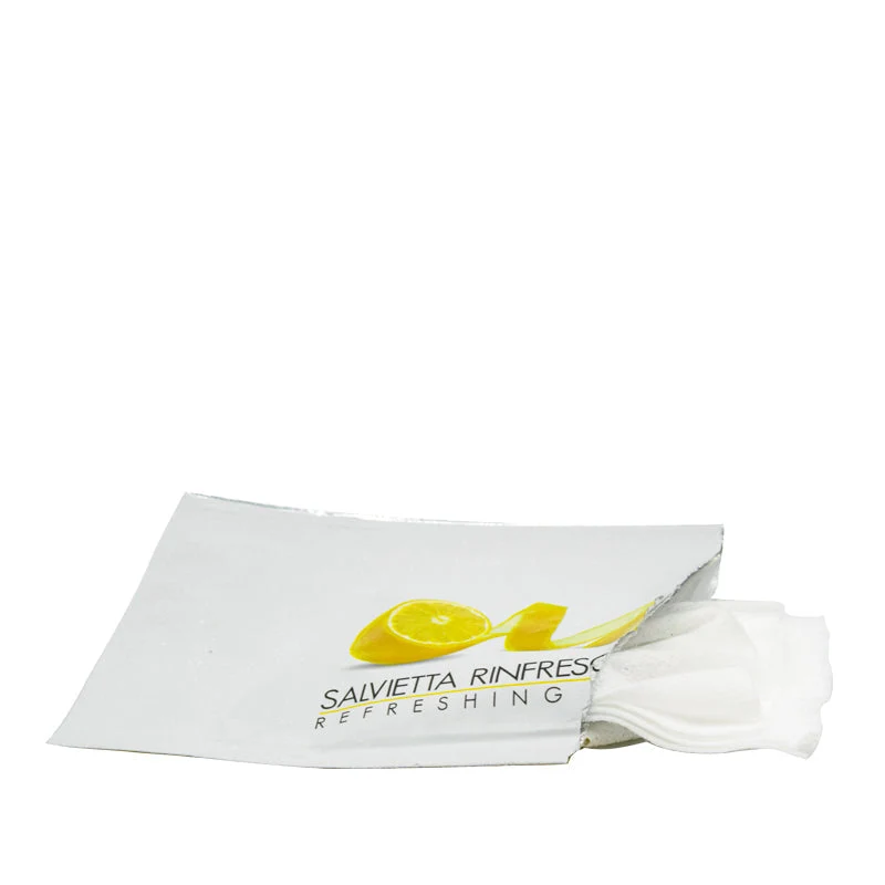 Salviette monouso rinfrescanti al limone, 70x100mm