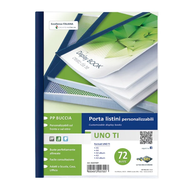 SEI ROTA - 55227207 - Portalistini personalizzabile Uno TI - 22x30 cm - 72 buste - blu - Sei Rota - 31851 - Conf. da 1 Pz.