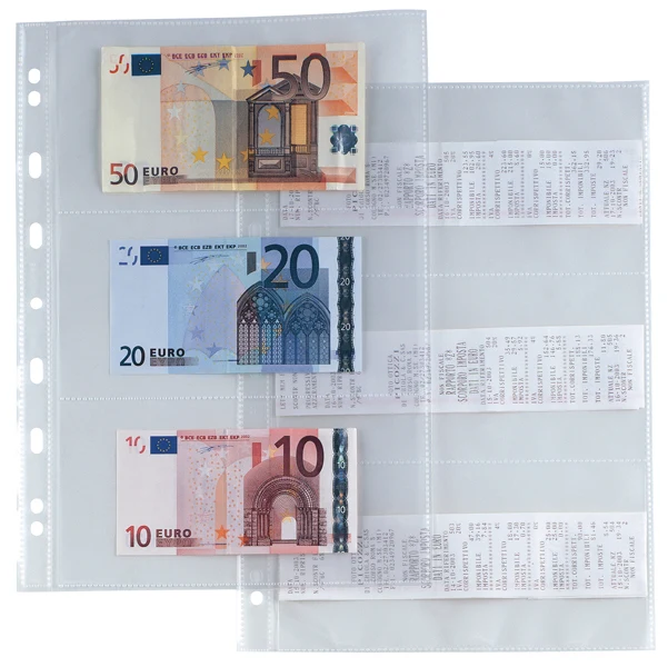 SEI ROTA - 662217 - Buste forate Atla 6S - porta banconote-scontrini - 6 spazi - PP - 21 x 29,7 cm - liscio - Sei Rota - conf. 10 pezzi - 26066 - Conf. da 1 Pz.