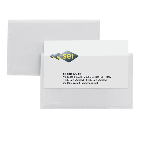 SEI ROTA - 318103 - Portabiglietti da visita Eticard T - autoadesivi - PVC - 5,5 x 9 cm - trasparente - Sei Rota - conf. 10 pezzi - 25300 - Conf. da 1 Pz.