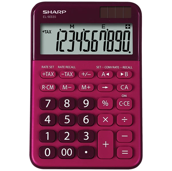 SHARP - ELM335 BRD - Sharp - Calcolatrice da tavolo EL M335 - 10 cifre - Rosso - ELM335 BRD - SHAELM335BRD - Conf. da 1 Pz.