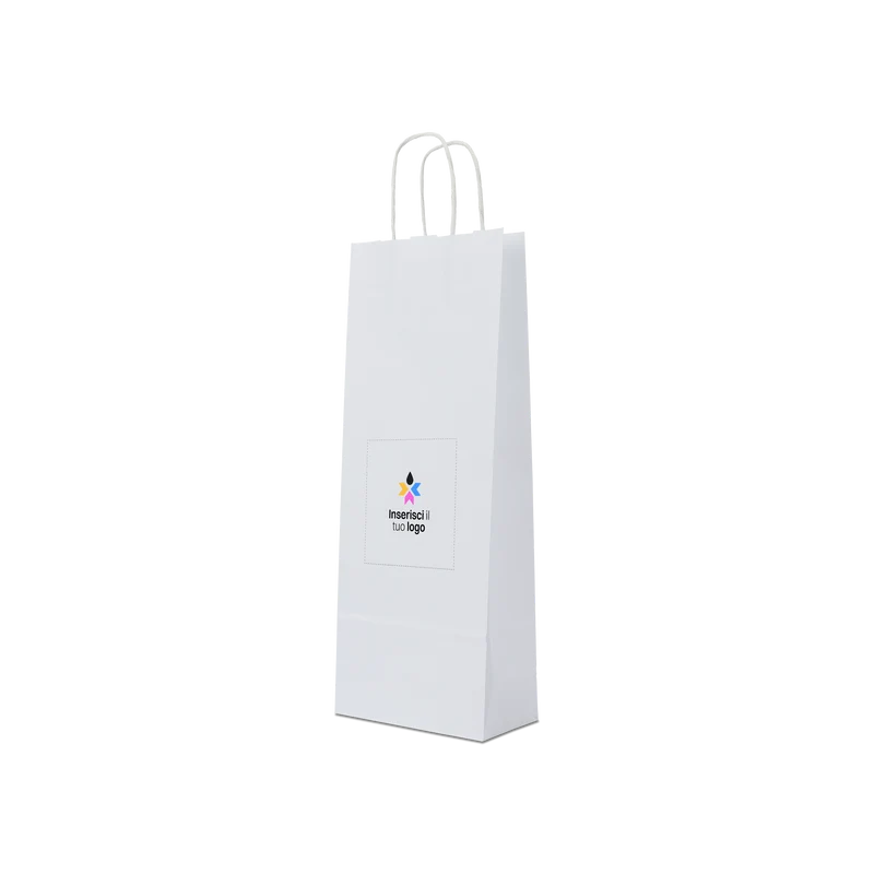 Shopper in carta Portabottiglia Elegance sealing bianco