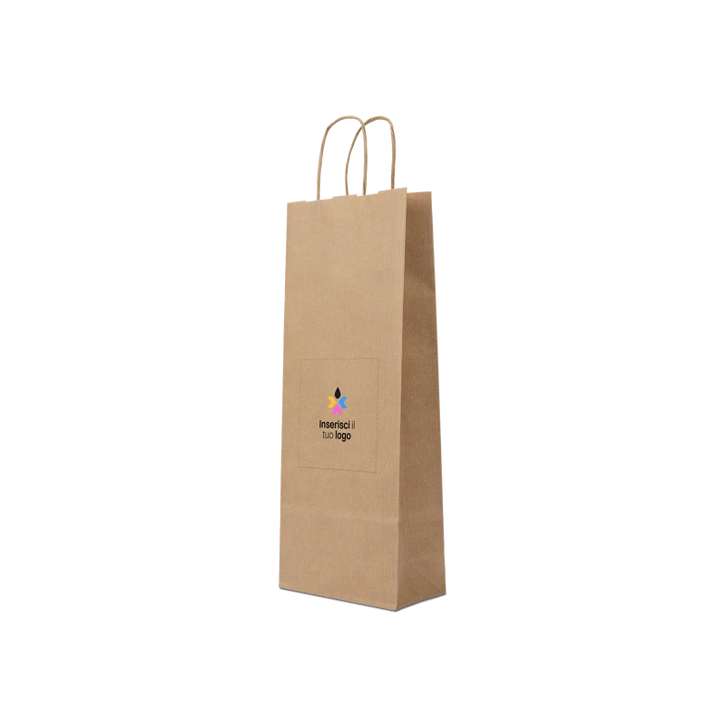 Shopper in carta Portabottiglia Elegance sealing avana
