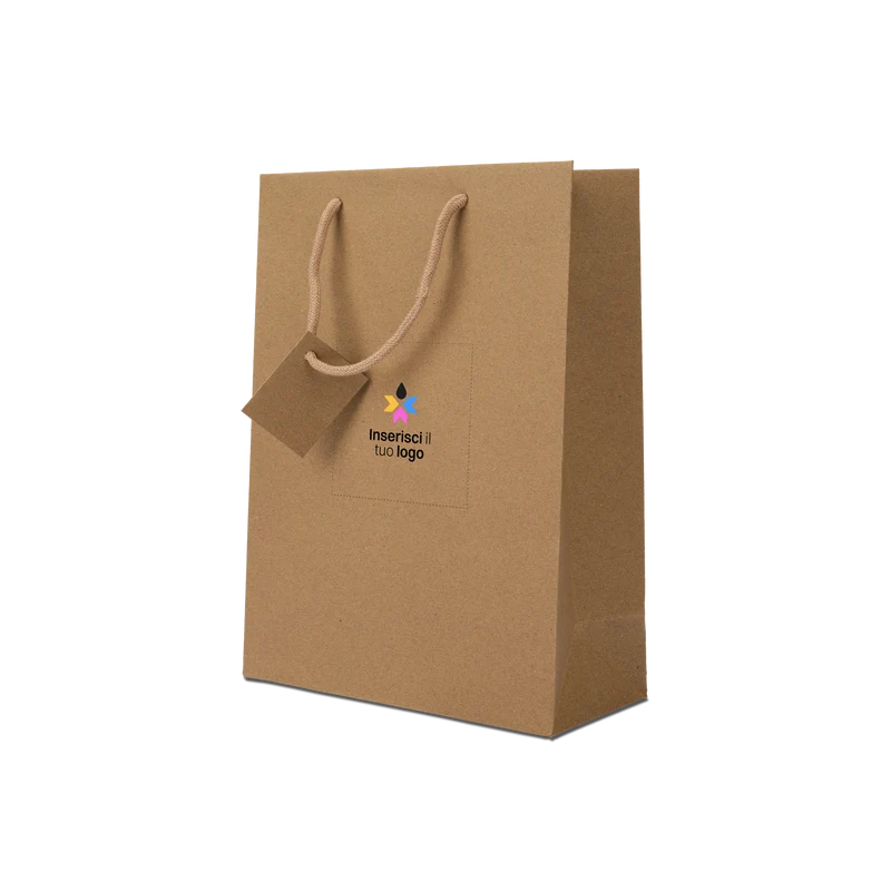Shopper in carta Lux avana