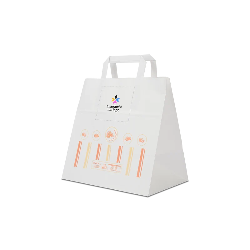 Shopper in carta Foodbag Gastronomia bianco