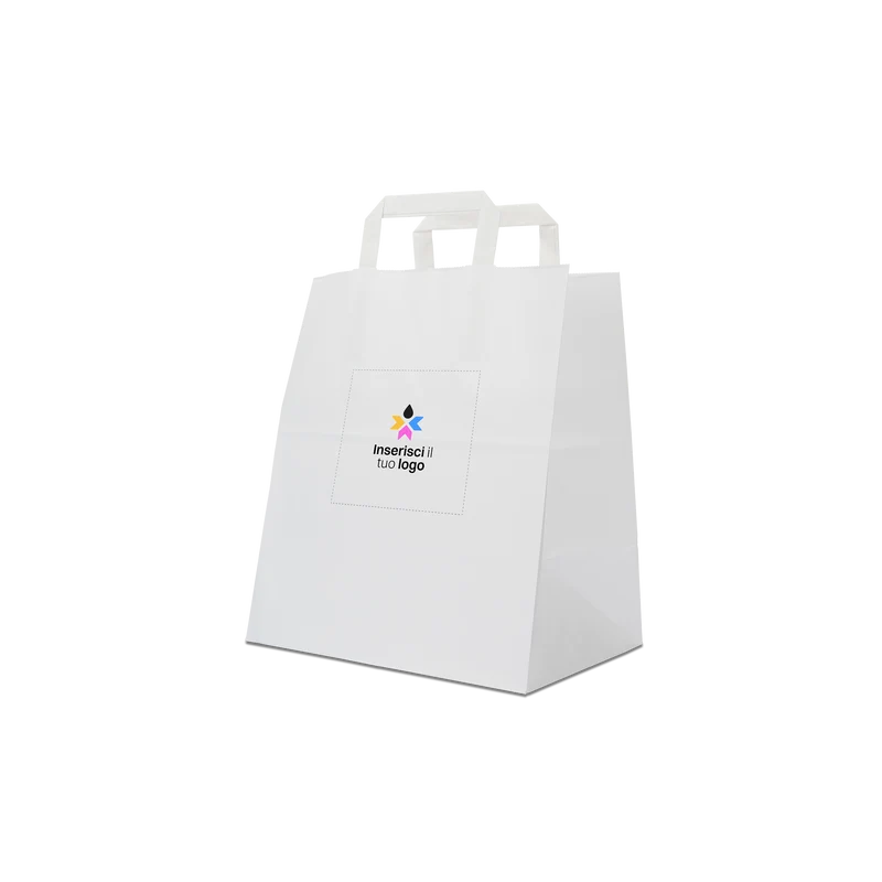 Shopper in carta Basic Take away bianco