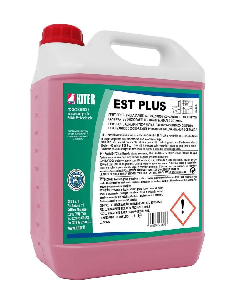 EST PLUS KITER Detergente concentrato igienizzante deodorante anticalcare per rubinetterie sanitari