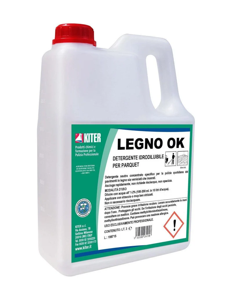 LEGNO OK KITER Detergente neutro concentrato per la pulizia dei pavimenti in legno e laminati