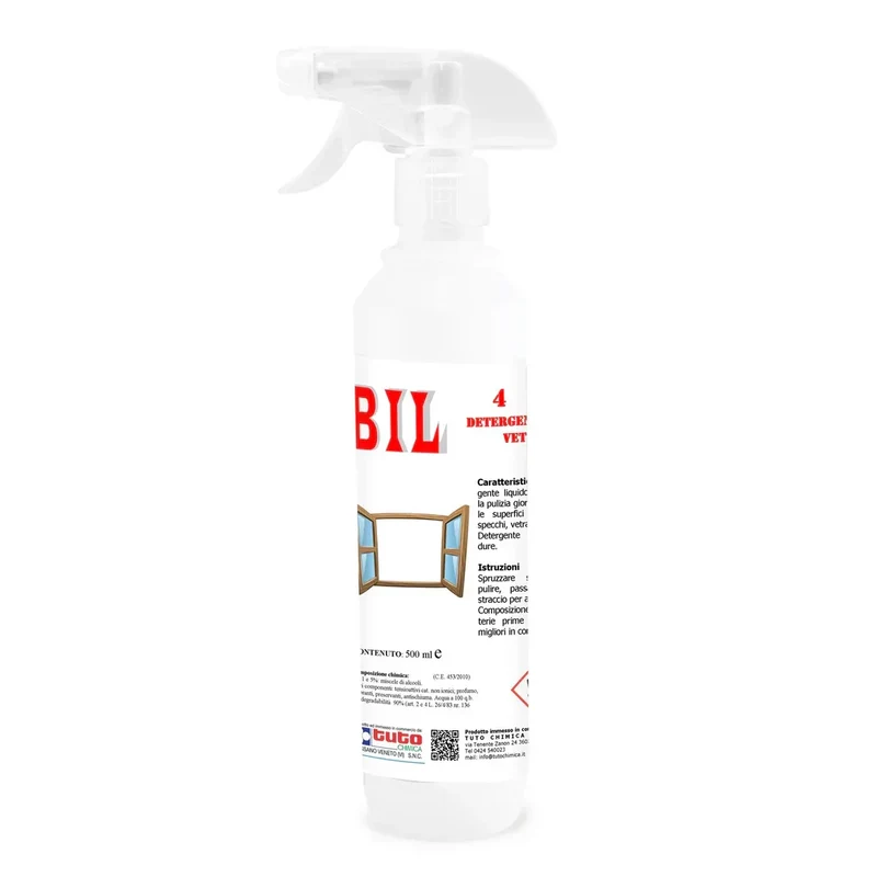 BIL 4 Vetri e specchi | Detergente igienizzante professionale per vetri e specchi