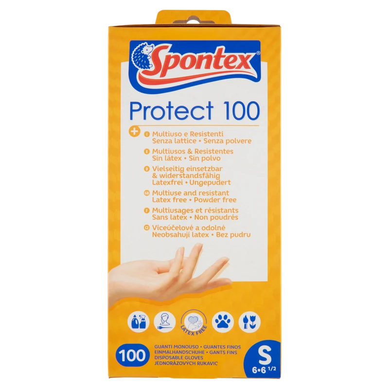 Spontex Protect 100 Guanti Monouso S 6-6½ 100 pz