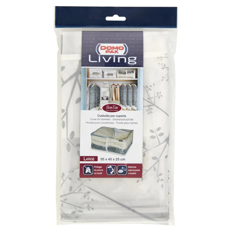 Domopak Living Bon Ton Collection Custodia per coperte large 55 x 45 x 25 cm