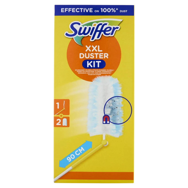 Swiffer XXL Duster Kit Cattura Polvere (1 Manico + 2 Piumini per spolverare)