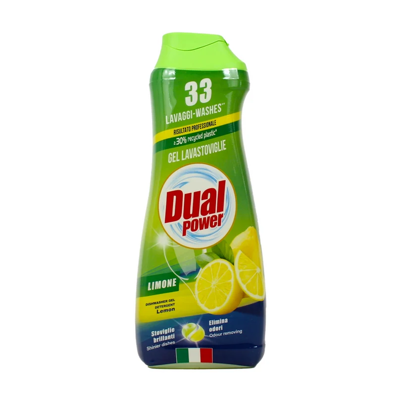 DUAL POWER - Gel LavaStoviglie Multifunzione al Limone - 33 Lavaggi - 660 ml