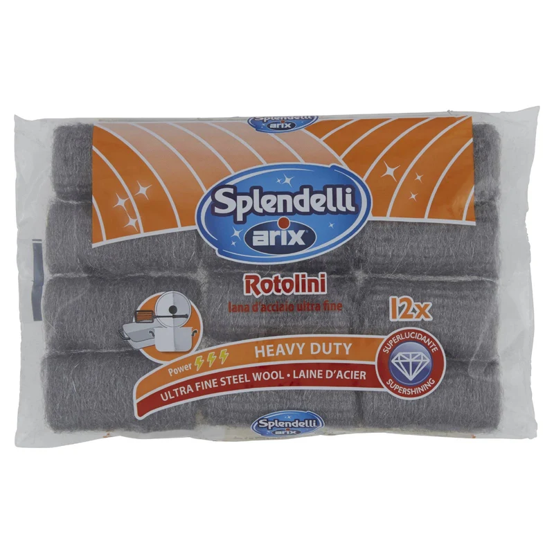 arix Splendelli Rotolini lana d'acciaio ultra fine 12 pz