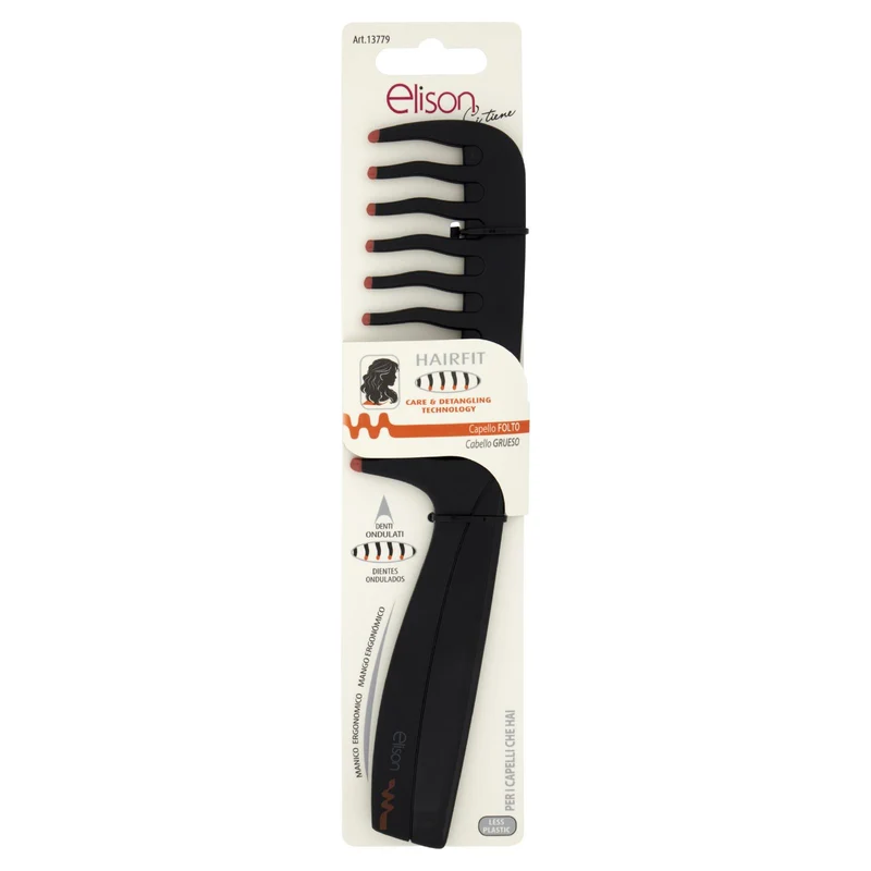 elison Hairfit Pettine Antistatico con Manico Ergonomico Capello Folto
