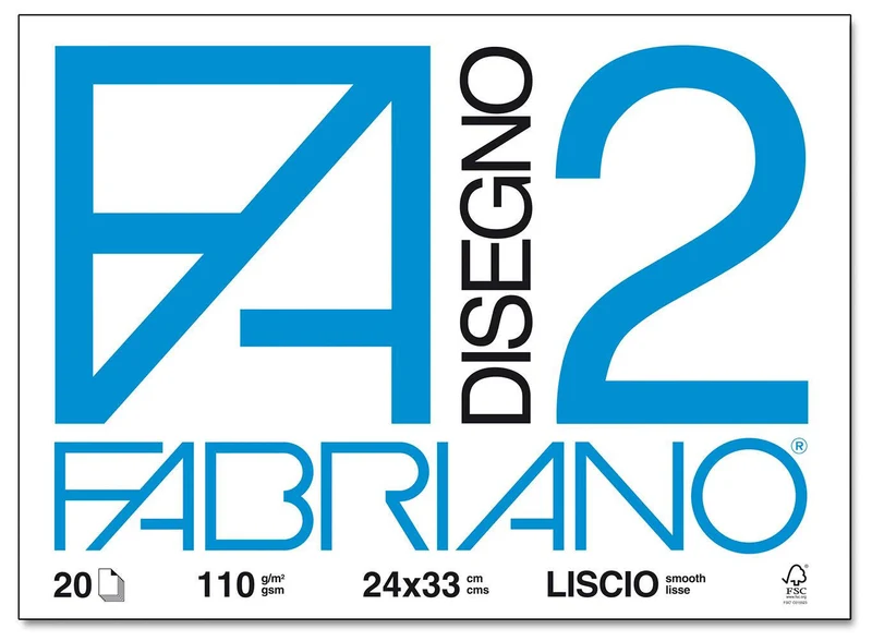 Album Fabriano F.2 20 fg. 24x33 Liscio 110 gr. pz. 1