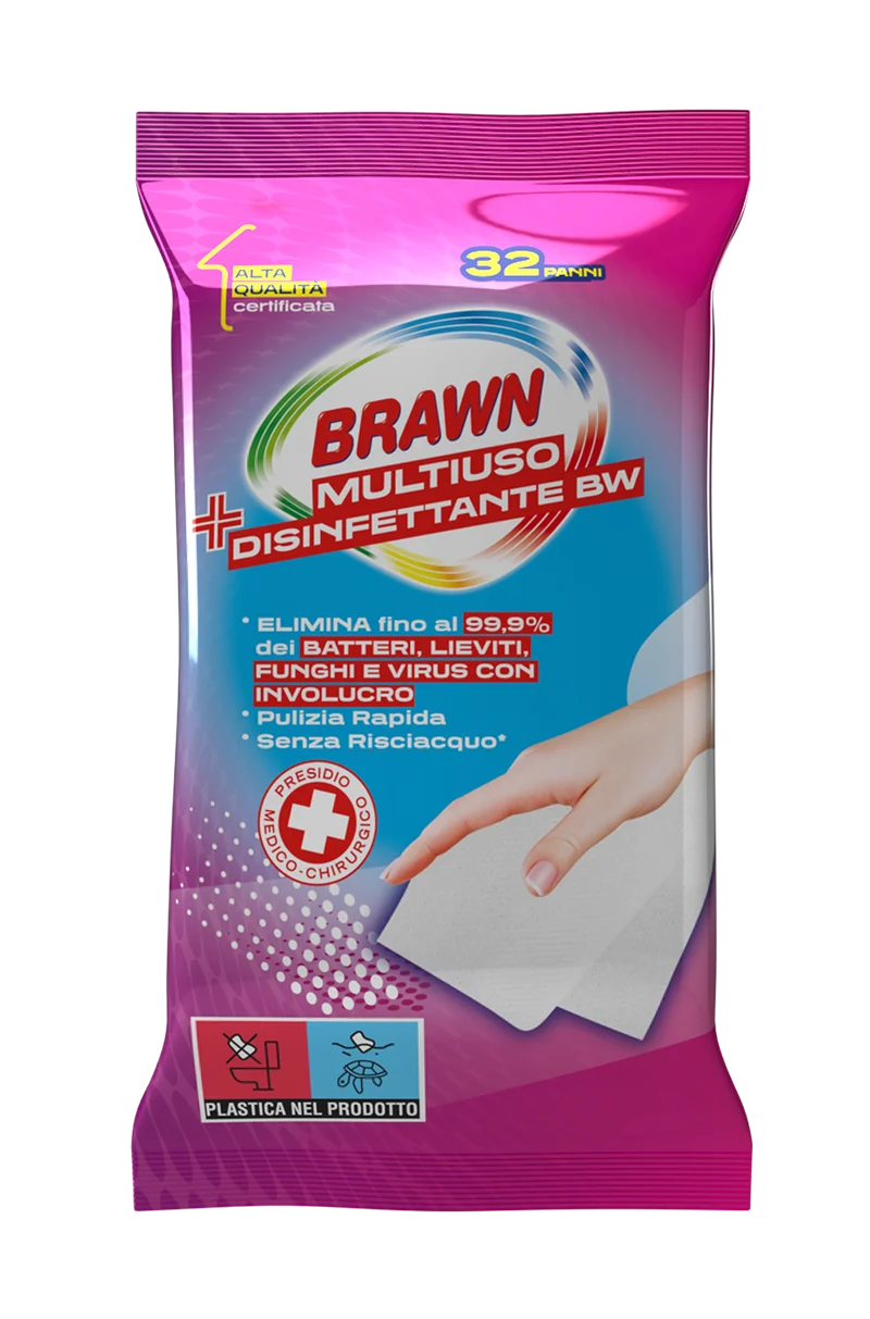 Brawn - Salviette Multiuso Disinfettanti - 32 Panni