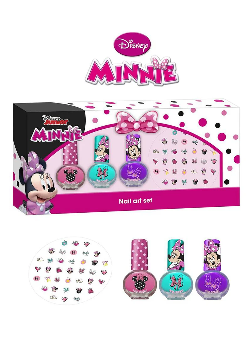 Minnie Set Unghie 3 Smalti + Decorazioni