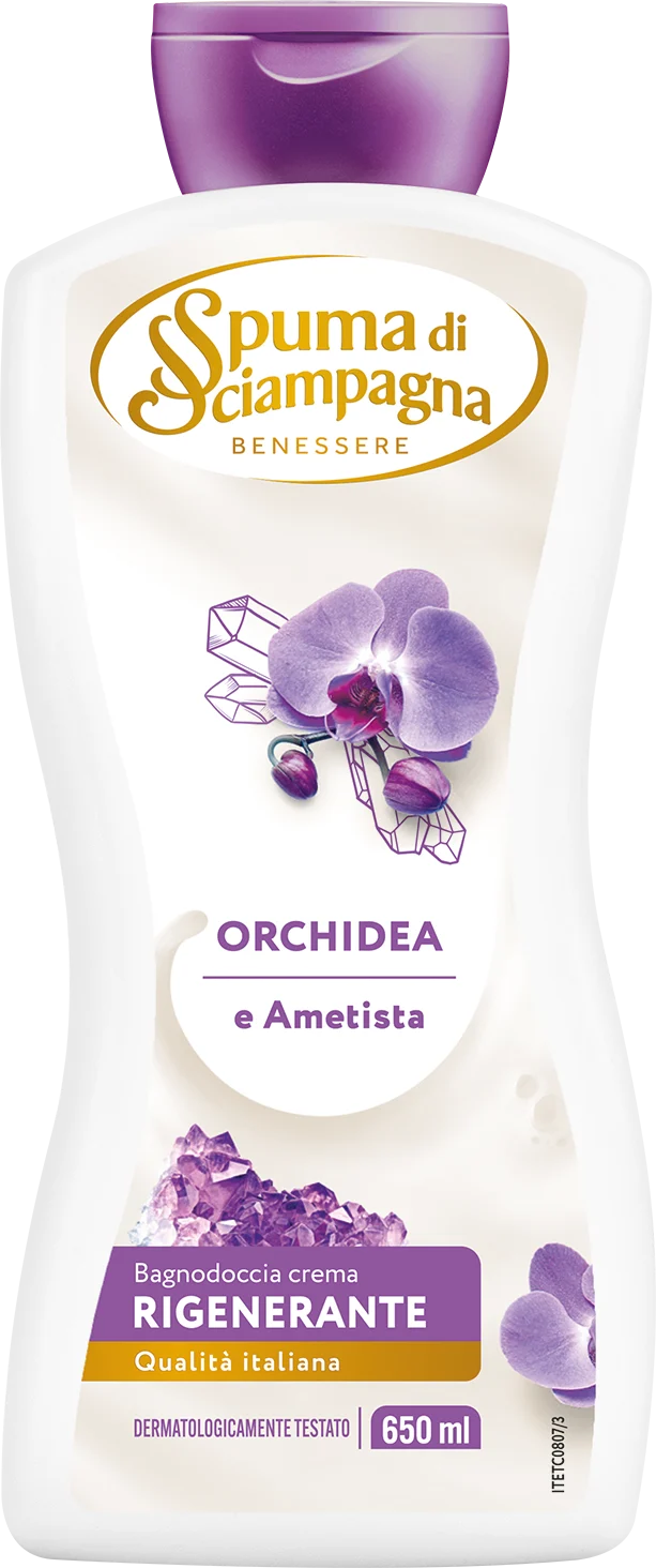 Spuma di Sciampagna Benessere Orchidea e Ametista Bagnodoccia crema Rigenerante 650 ml