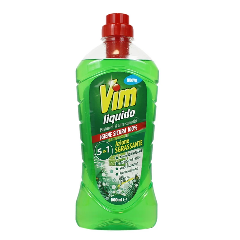 Vim - Liquido Pavimenti & Altre Superfici 5In1 Sgrassante Pino - 1000 Ml