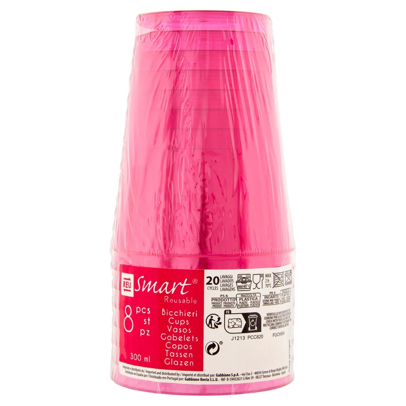 Smart Reusable Bicchieri Fuchsia 300 ml 8 pz
