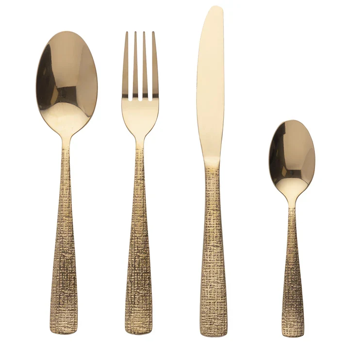 SET 24 POSATE ORO SHINY