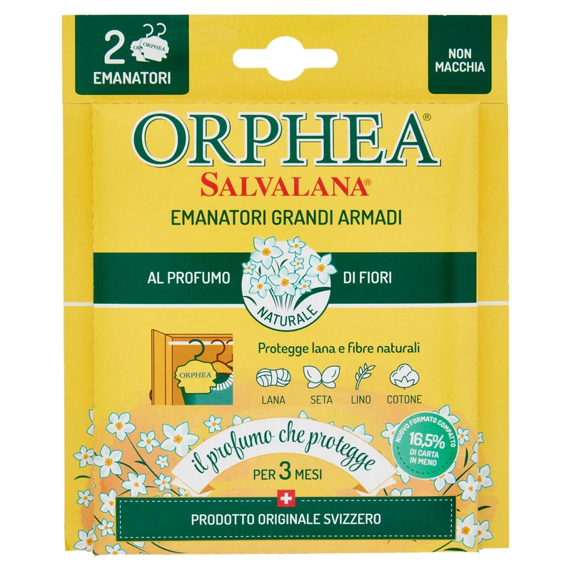 Orphea Salvalana Emanatori Grandi Armadi al Profumo Naturale di Fiori 2 x 4,4 g
