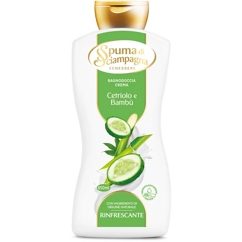 SPUMA DI SCIAMPAGNA - Bagnodoccia crema al cetriolo e bambù rinfrescante - 650 ml