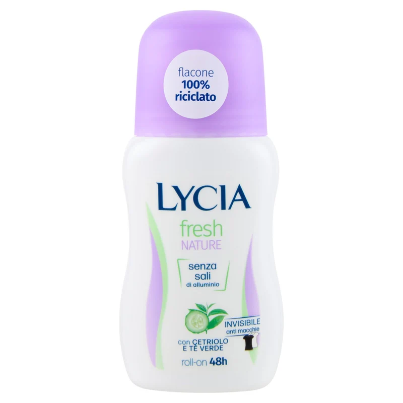 Lycia fresh Nature Deodorante Roll-On con Cetriolo e Tè Verde 50 ml