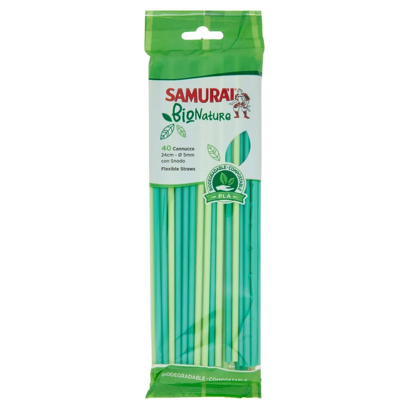 Samurài BioNature Cannucce 24cm - Ø 5mm con Snodo 40 pz