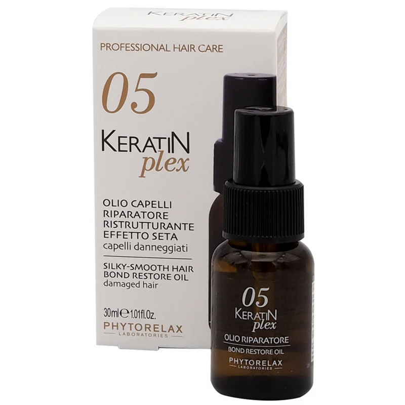 Phytorelax - Phyto 05 Keratin Plex Olio Capelli Riparatore Ristrutturante Effetto Seta Capelli Danneggiati - 30 ml