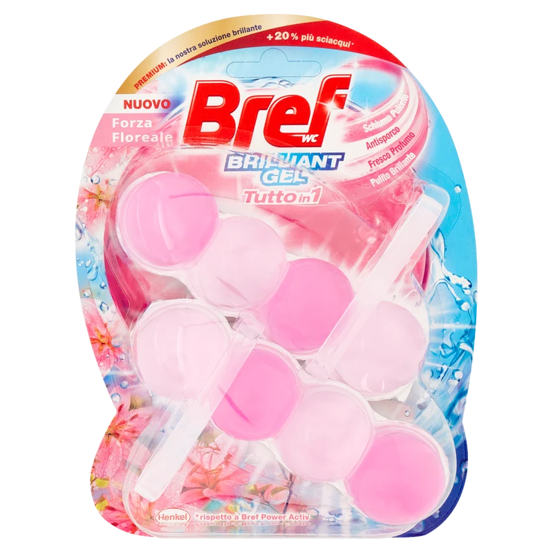 BREF WC Brilliant Gel Tutto in 1 Forza Floreale 2 x 42 g
