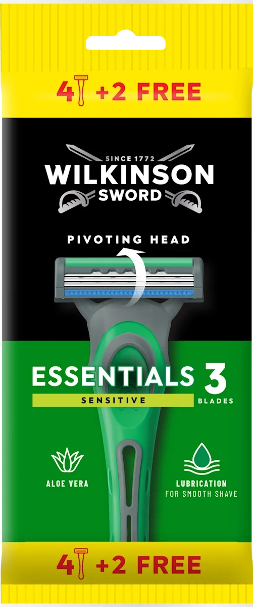 Wilkinson Sword Rasoio usa&getta Essentials 3 Sensitive 4+2