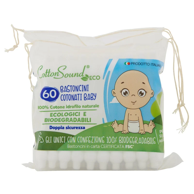 Cotton Sound Eco Bastoncini Cotonati Baby 60 pz
