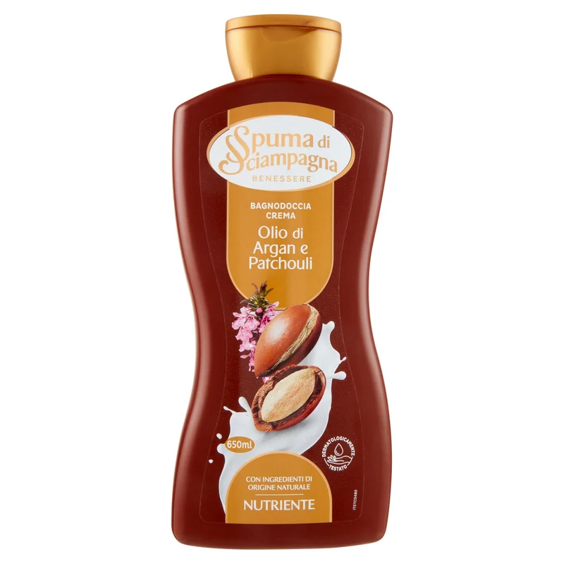 Spuma di Sciampagna Benessere Nutriente Bagnodoccia Crema Olio di Argan e Patchouli 650 ml