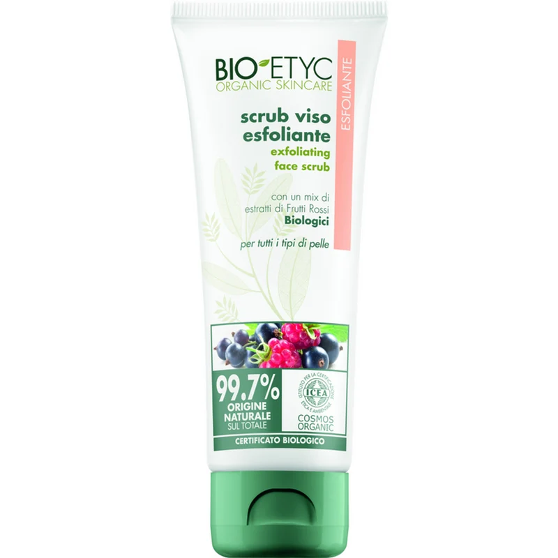 Bioetyc - Organic Skincare Scrub Viso Esfoliante Estratti Frutti Rossi - 75 ml