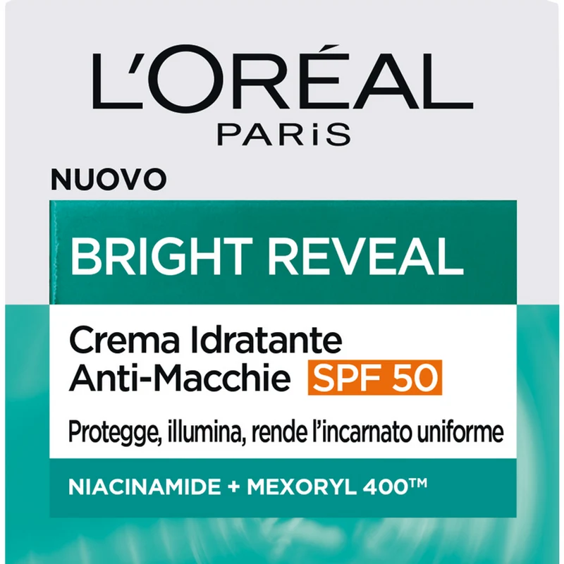 L'OREAL - Crema idratante anti macchie Bright Reveal con Niacinamide e SPF50+ - 50 ml