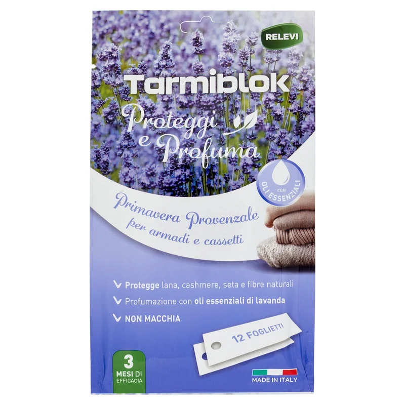 Relevi Tarmiblok Proteggi e Profuma Primavera Provenzale per armadi e cassetti 12 pz