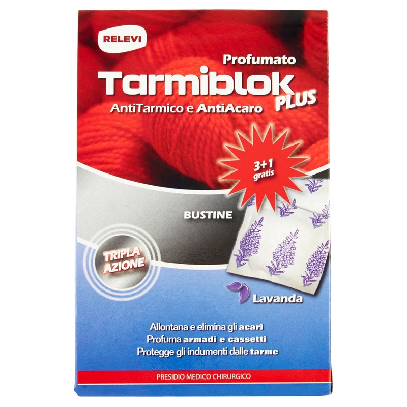 Relevi Tarmiblok Plus Profumato Lavanda Tripla azione 3 + 1 bustine