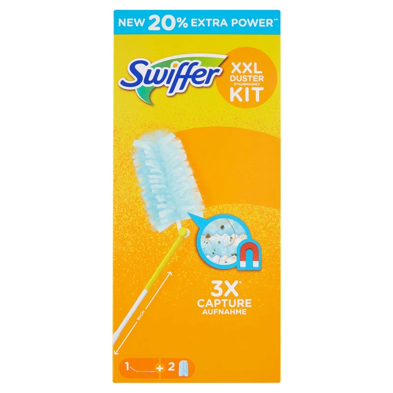 Swiffer Duster XXL Starter Kit Catturapolvere (1 Manico + 2 Piumini per spolverare)